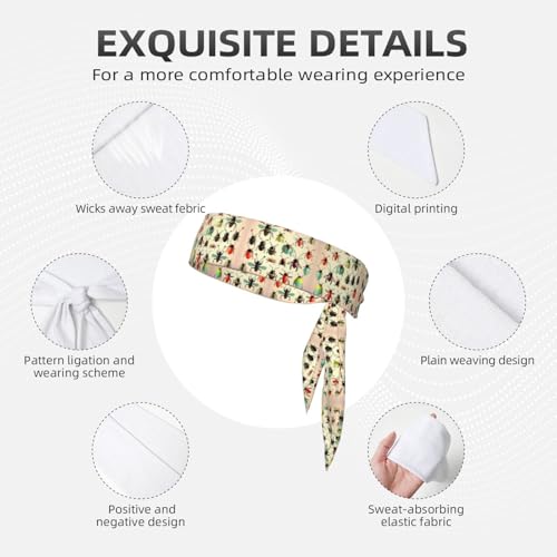 Cartoon Small Insects Sports Bandage Headscarf is Unisex, Light and Comfortable, Suitable for All Kinds of Sports Scenes4