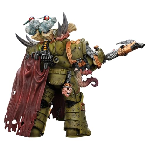 Image of JOYTOY Warhammer 40K 1:18 Action Figures Death Guard Deathshroud Terminator 2 with Manreaper and Plaguespurter Gauntlet Model Birthday Gifts JT02595