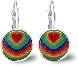 Brincos tie dye, brincos de azulejo, joias de prata, joias tie dye, joias com contas, brincos hippie, joias hippie, brincos de prata tye dye, presente de amor