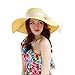 Women's Folable Floppy Hat,Wide Brim Sun Protection Straw Hat, Summer UV Protection Beach Cap(Yellow)