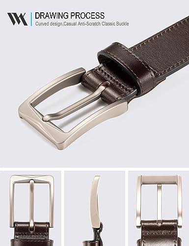 Image of WOLFANT Men's 35mm Dress Casual Belt in Gift Box,100% Italian Full Grain Real Solid Leather