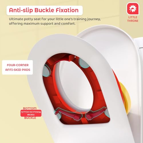 Image of StarAndDaisy Potty Seat for Kids 1-3 Years | Toilet Seat for Kids with Height Adjustable & Removable Soft Cushion, Fits All Western Toilets seat (Yellow - Red)