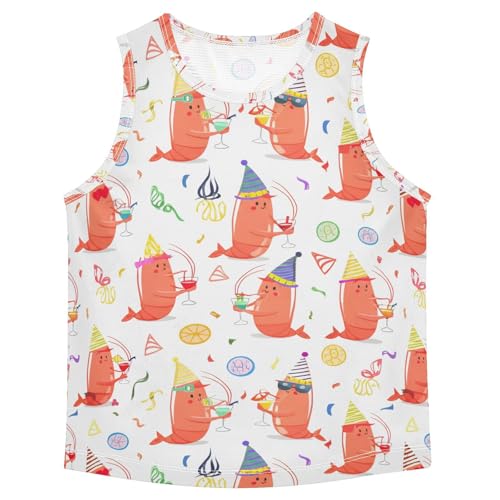 Christmas Shrimp Boys Tank Tops Quik Dry Toddler Tank Top Undershirts T-Shirts for Boys,6T Multicoloured