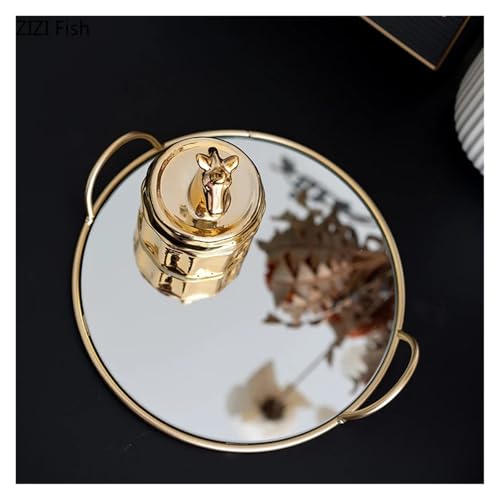 Décoration de salon avec plateau miroir artisanat chic