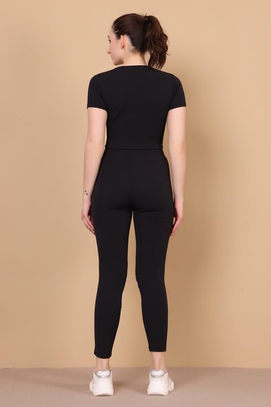 Image of Tracksuit for Woman Round Neck Top & Bottom Set | Active Wear | Gymwear | Sports Suit for Girls /Womens