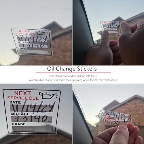 Image of Oil Change Stickers，300pcs 2x2 inch Oil Change Stickers for windscreen - Easy to use and Remove(Blue)