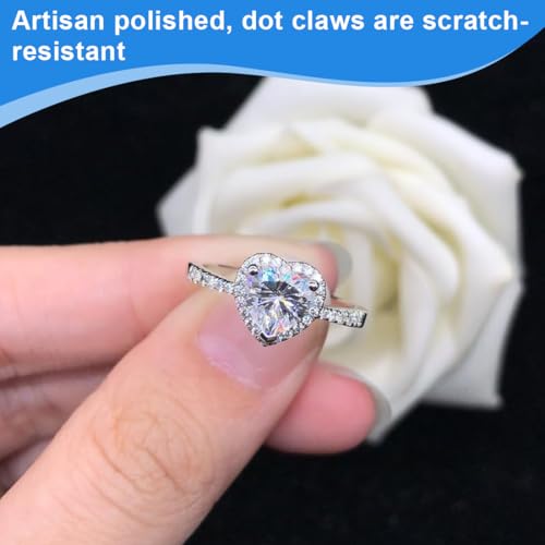 TEOZBLU Herz Ring Mit Damen, Ringe Frauen, Ring GläNzend Poliert Mit Herz, Mode Elegante Ring Diamant Intarsien Silber Ring FüR Frauen MäDchen Schmuck Geschenk