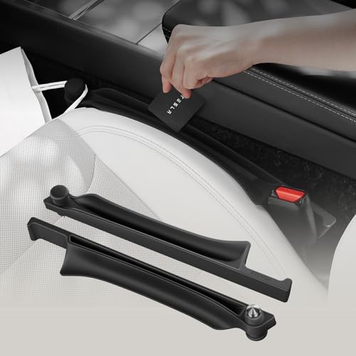 YONZEE Car Seat Gap Filler [2 Pack], Premium Silicone Side Console Organizer with Built-in Emergency Glass Breaker, Universal Fit Automotive Gap Blocker to Prevent Dropping, Car Interior Decor