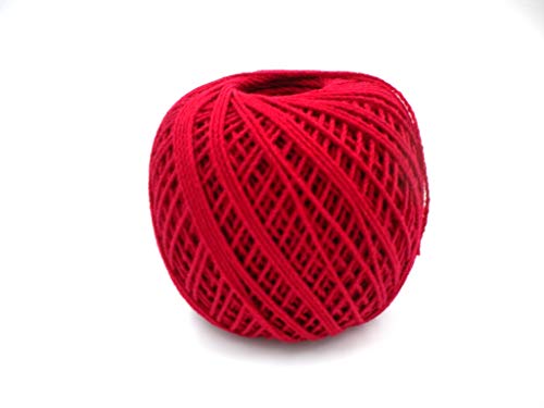 Image of Prapti Handicrafts 3ply Cotton Crochet and Knitting Thread Yarn for Craft Project (Red)