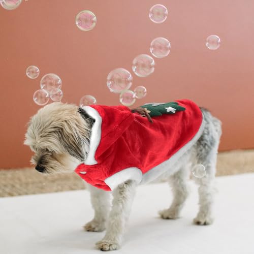 Disfraz navideño para perro Luxshiny, talla M, rojo miniatura 7