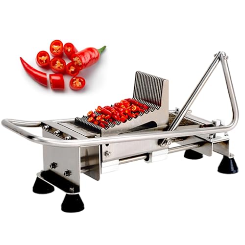 ZXCVBNMQ Picador de pimientos Rojos Manual, Picador de pimientos Rojos Comercial, Cortador de pimientos doméstico, rallador de cebollín Manual,