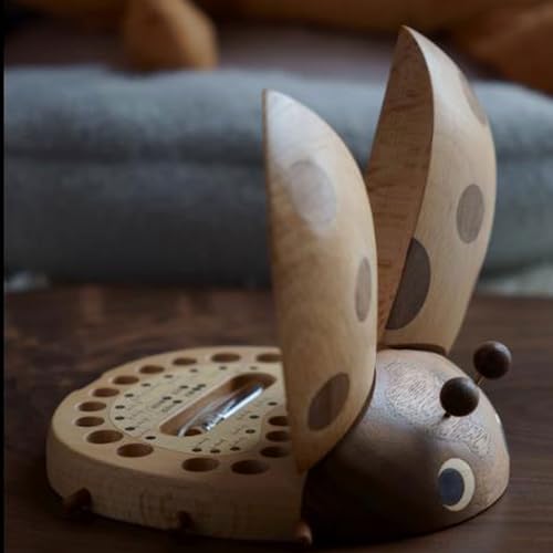 Boîte de fée des dents en bois coccinelle pour ranger souvenir bébé