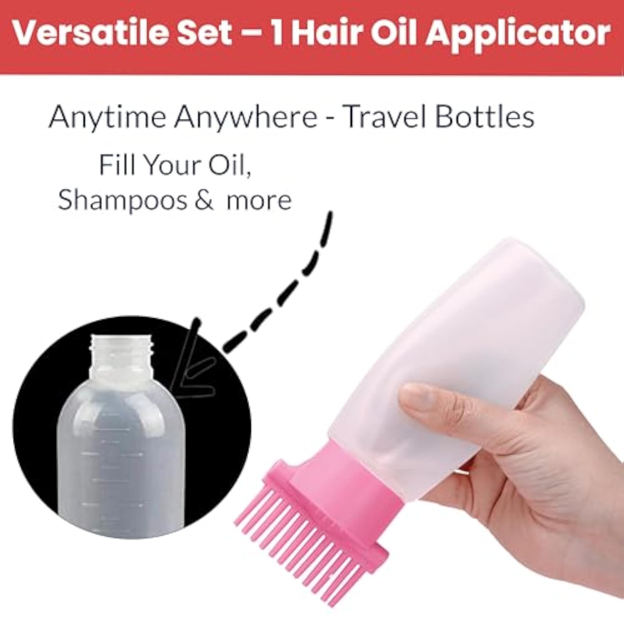 Hair & Serum Applicator Comb Bottle for Scalp Massaging
