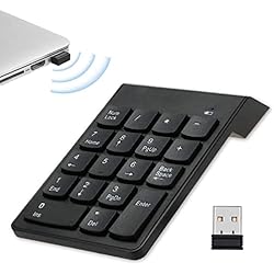 Portátil Con Teclado Numérico Integrado Teclado Numérico Inalámbrico 2.4G Mini 18 Teclas Numérico Inalámbrico Keypad con Receptor USB para PC Ordenador portátil o de Escritorio Notebook