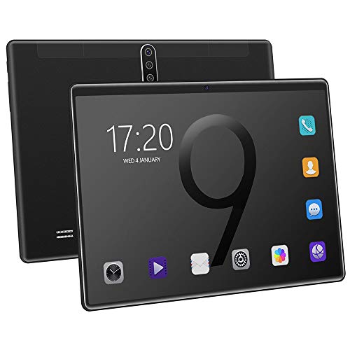 Android 9.0 Tablette PC 10,1 Zoll,4G LTE Telefon Tablet Octa Core Dual SIM WiFi Bluetooth GPS Kapazitiv Berühren Bildschirm Tablets,Schwarz