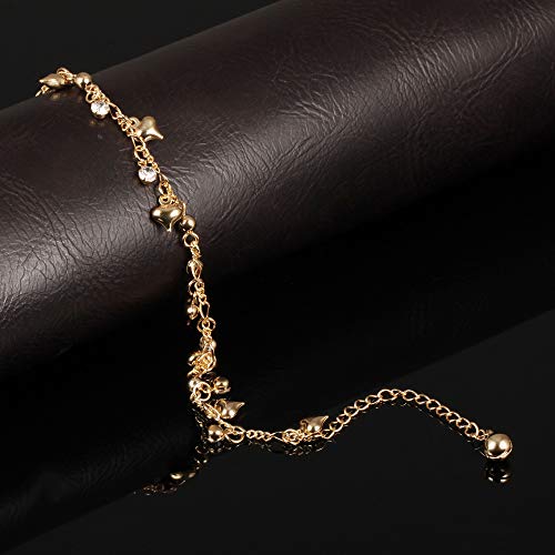 Heart Ankle Bracelet For Women Gold Adjustable Beach Chain Anklet Foot Jewelry2
