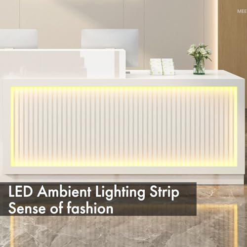 Gguileb L Shaped Reception Desk, Solid Wood Front Desk with Counter & Lockable Drawers, Retail Checkout Customer Service Counter for Home Office Lobby Store,(Wood,63in-Left)