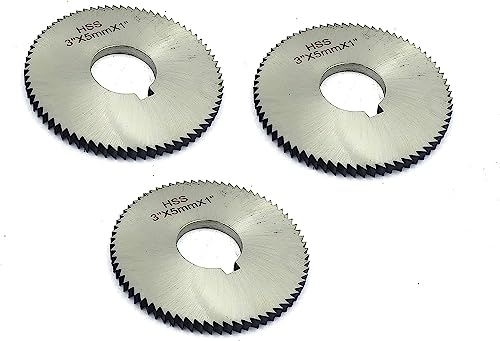 Image of Pack of 3 Pcs Slitting Saw Cutting HSS M2 Blades-Keyway Hole
