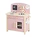 roba Spielküche, weiß, natur, mauve/rosa Spielzeug-Küchenzeile mit 2 Kochstellen, Spüle, Wasserhahn & Zubehör