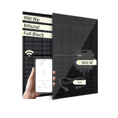 VALE Balkonkraftwerk Bifazial 900 Wp Full Black - Growatt Neo 800M-X Wechselrichter...