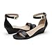 DREAM PAIRS Women's Ankle Strap Low Wedge Sandals Party Bridal Wedding Dress Shoes,Size 8,Black/Pu,INGRID