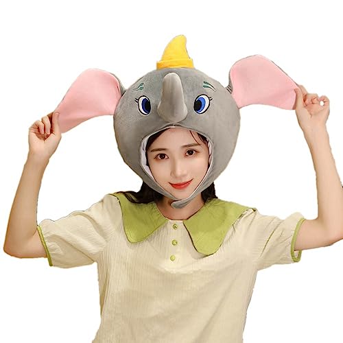 かぶり物 おもしろ 象 帽子 キャップ ゾウ コスプレアニマル 被り物 ぬいぐるみ もこもこ フワフワ 可愛い 面白い コスチューム 仮装 写真撮影 おもしろグッズ イベント パーティー 多用途 (グレー)
