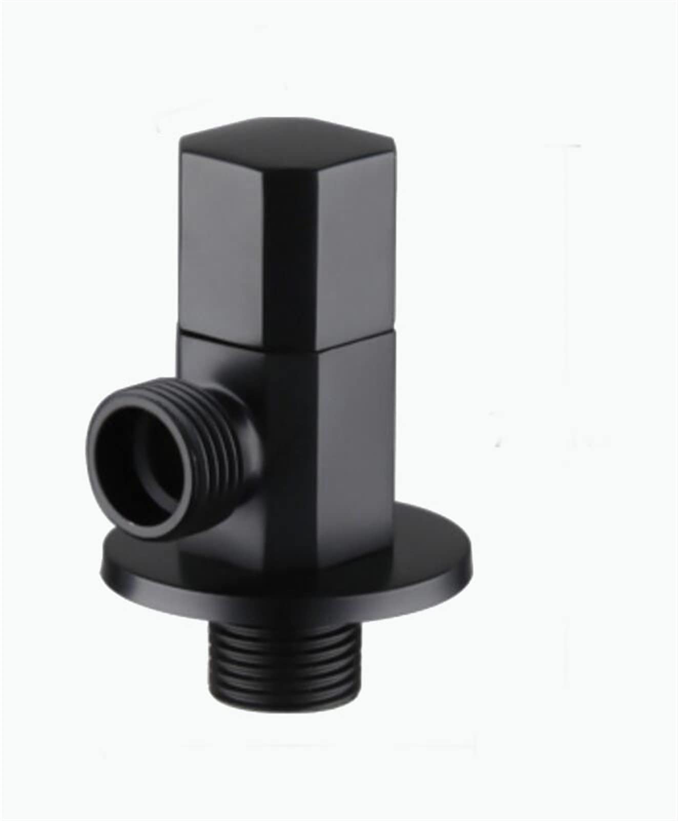 Eckventil aus Messing, schwarz, for Küche, Bad, WC, Kalt- und Warmwasserstopp, 1 Stück