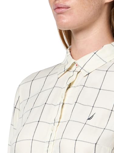 Image of Nautica Women's Button Front Long Sleeve Roll Tab Shirt