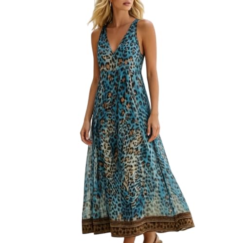 Robe midi imprimé léopard ample pour silhouette sublimée