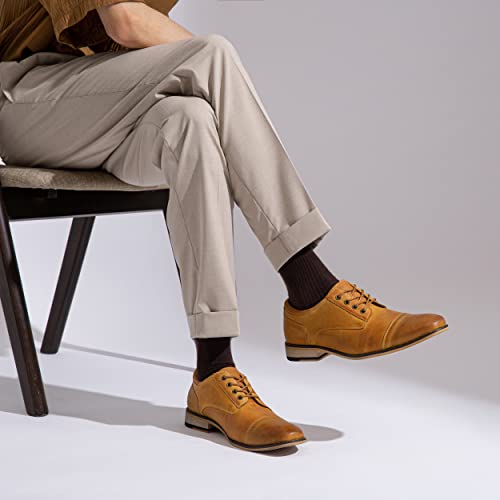Image of Jousen Men's Dress Shoes Leather Wingtip Formal Business Oxford Shoes Brogue Retro Derby Dress Shoes for Men