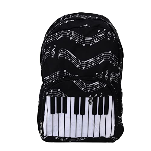 RiToEasysports Bolsa de Música, Teclas de Piano Mochila para Notas Musicais Mochila de Tecido Oxford à Prova D'água Com Costas Acolchoadas Ajustáveis ​​e 2 Bolsos Laterais para Acampamento Em