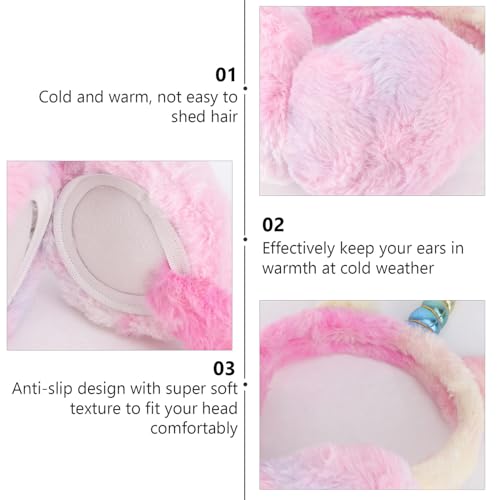 Orejeras de unicornio rosa para niñas de felpa suave Didiseaon 6