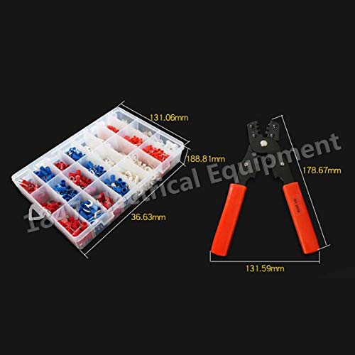 Gimax 1000Pcs New Electrical Wire Connector Insulated Crimp Terminals Kit Spade Assorted Set Fork Ring Assorted Set