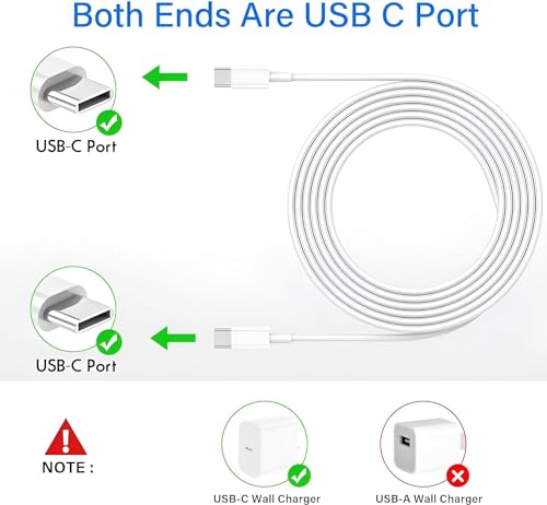 Image of Google Pixel Original Type C to Type C Mobile Data Charging Cable for Pixel 8 Pro /8 /8A /7 Pro /7 /7A /6 Pro /6 /6A /5 /ChromeBook Laptop /Buds /and Other USB C Device Support for Nothing phone 2 /1, 30W