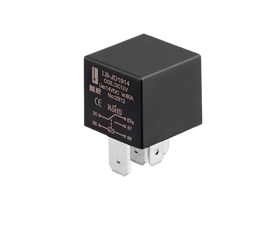 KLVN 12V 24V Car Relay 4 Feet 5 Feet High Current 80A Waterproof Car Horn Start Headlight Modification(1914 (5p 12v-40A))