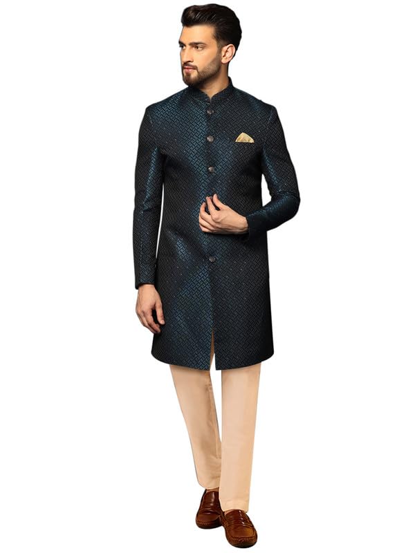 Sherwani Navy 36 costume de mariage indien pour homme élégant