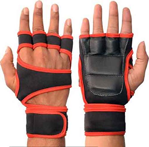 JMO27Deals Weight Lifting Palm and Wrist Support Gym & Fitness Gloves (Red) (B07YJMGDLV) Amazon Price History, Amazon Price Tracker
