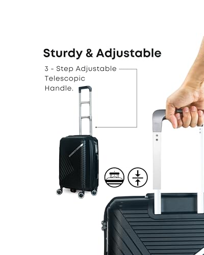 Image of CRUISE Mignight Trolley Bags Multi Set Offer | Hard Shell Expandable Suitcases | Cabin and Check-in Lightweight Luggage Bags for Travel (Set of 1, Midnight Black, Medium)