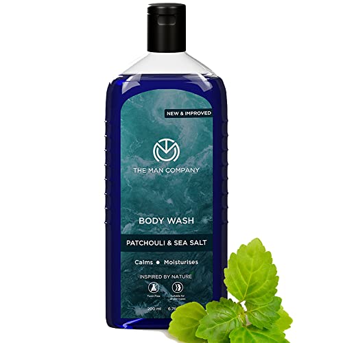 The Man Company Patchouli & Sea Salt Perfumed Body Wash For Men - 200 Ml | Shower Gel For Deep Moisturization & Smooth Skin | Enriched With Green Tea, Turmeric & Moringa Extract
