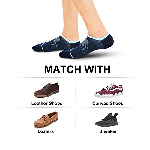 Busy Socks Cute No Show Liners Women Soft Socks For Sneakers, Comfortable Recycled Summer Cool Socks Prevents Slipping Off, 5 Pairs, Medium, Grey #TOP5