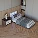 Produktbild Juskys Polsterbett Verona 90x200 cm mit LED-Beleuchtung, Lattenrost & Kopfteil, Bett mit Gestell aus Holz & Kunstleder Bezug, weiß