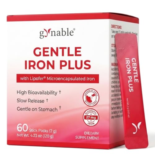 Image of Gentle Iron Supplement for Women Anemia, 60 Sticks (27mg Iron)