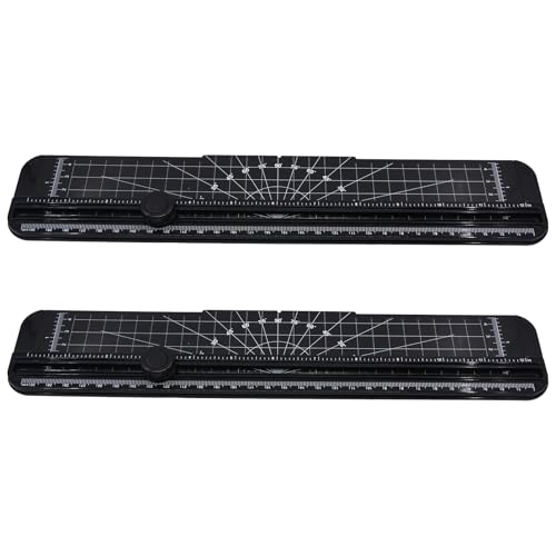 2PCS Paper Cutter Slider, 12 Inch Portable Paper Trimmer, Straight Cutting Guillotine, Cardboard Cutter for Paper Photo Vinyl Label Coupon Craft Paper(Black)