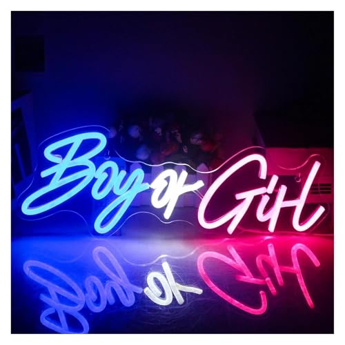 Décoration murale néon Garçon ou Fille avec lettres lumineuses et interrupteur intégré