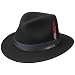 Produktbild Stetson Parlesto Traveller Wollfilzhut Outdoorhut Wollhut Travellerhut Regenhut Damen/Herren - mit Lederband, Ripsband Herbst-Winter Frühling-Sommer - L (58-59 cm) schwarz