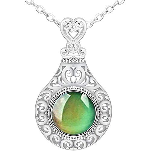 Jude Jewelers Round Shape Color Changing Mood Indicator Statement Party Pendant Necklace