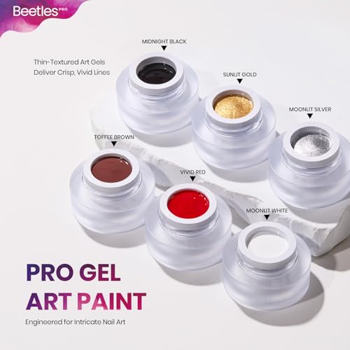 Image of Beetles PRO Gel Polish Set - Urban Solitude Collection, 18 Colors 15ml Full Size Salon Nails Kit with Base Coat, Glossy & Matte Top Coats, 6 Painting Gel For Nails & Tools, UV Nail Lamp Cure Needed