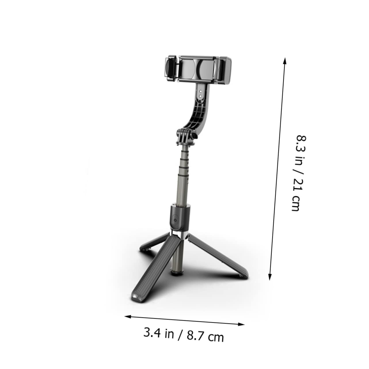 HOMSFOU Stabilisateur Smartphone Noir Abs 450mah, Trépied de Téléphone Anti-Vibrations, Prise de Vue Simple, pour Diffusion en Direct