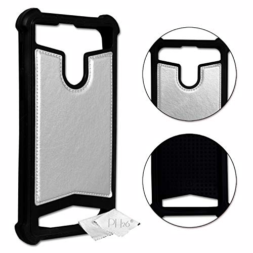 Ph26 LG V35 ThinQ - Carcasa Trasera de Piel con Contorno de Silicona antigolpes [Compatible con Carga inalámbrica]