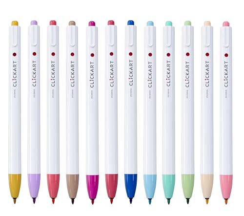Zebra Pen CLiCKART feutre rétractable 2.0 mm en couleurs claires boite de 12